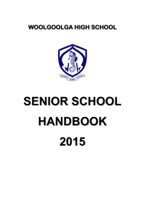 2015 Senior Subjects - Woolgoolga High School