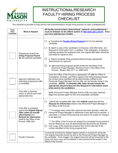 Faculty Hiring Process Checklist