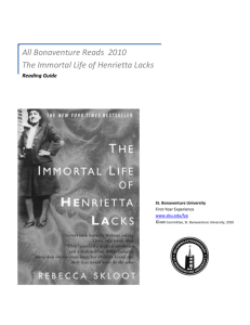 Reading Guide for “The Immortal Life of Henrietta Lacks”