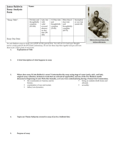 James Baldwin Essay Analysis Form