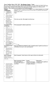 Essay Outline Sheet: ENG 1DI The Chrysalids