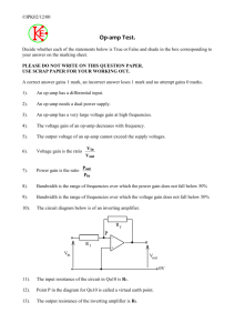 ©IPK02/12/00 Op-amp Test. Decide whether each of the statements