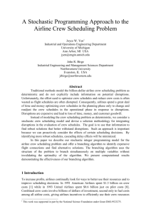 A Stochastic Programming Approach to the Airline Crew Scheduling