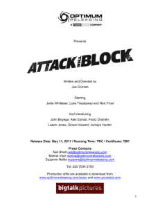 Attack The Block production notes - Optimum Releasing