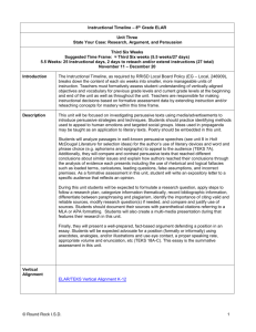 Recommended Instruction Timeline