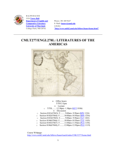 cmlt277/engl278l: literatures of the americas