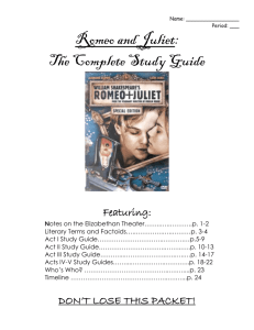 Romeo and Juliet complete study guide