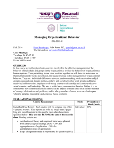 Individual and Group behavior in the Organization