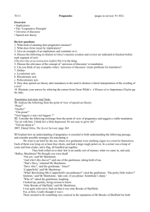 TU11 Pragmatics (pages in set text: 91