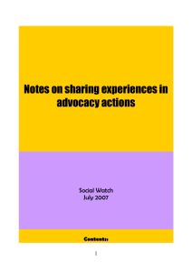 SW Notes on Advocacy