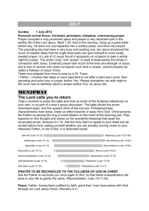 JULY Sunday 1 July 2012 Personal revival focus: Constant