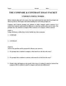 Compare and Contrast Essay Packet