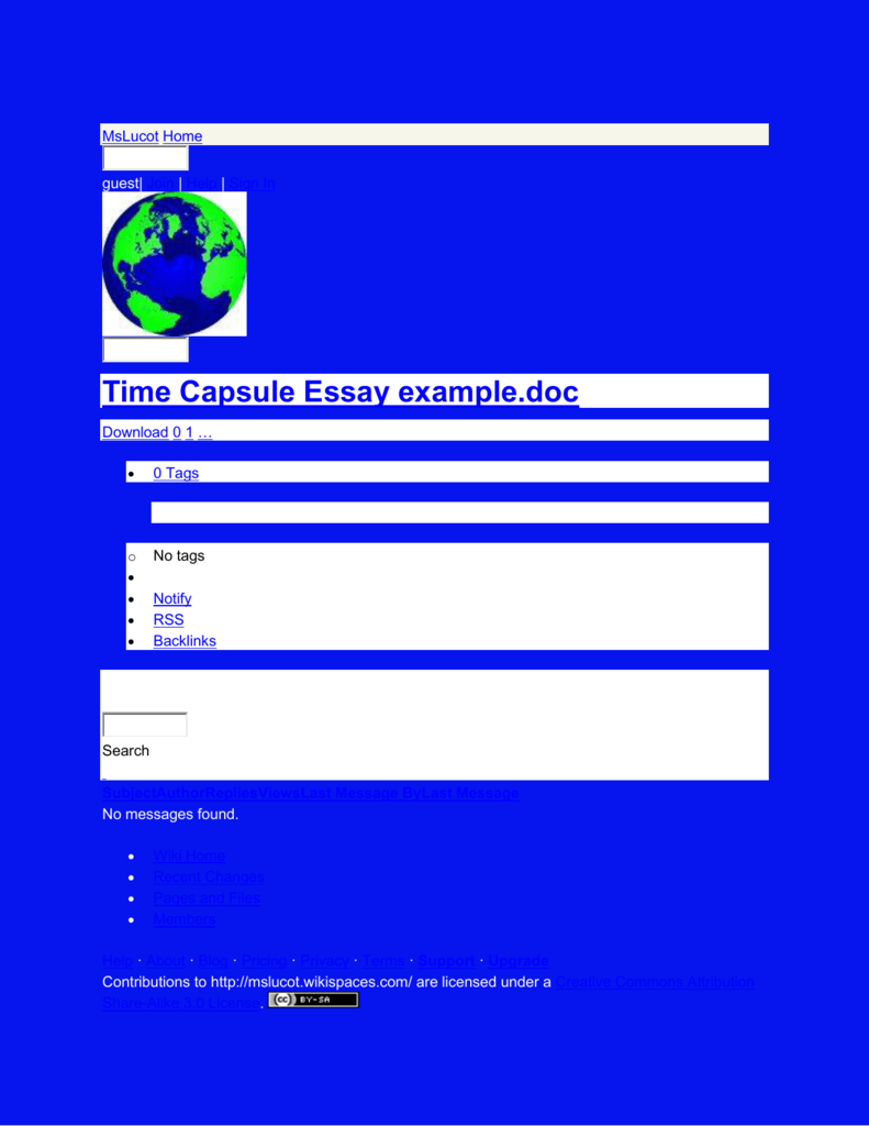 MsLucot Time Capsule Essay Example doc