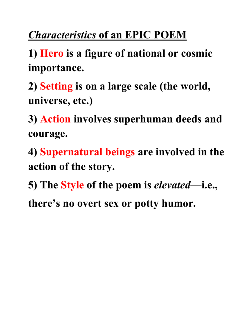 Epic Poem Examples