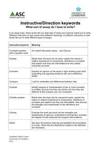 Instructive/Direction keywords