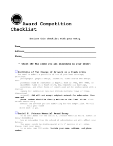 Award Competition Checklist