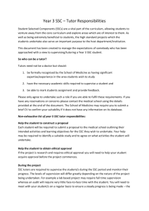 Year 3 SSC - Tutor Responsibilities 2013-14