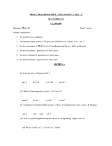 MODEL QUESTION PAPER FOR SUMMATIVE TEST -II