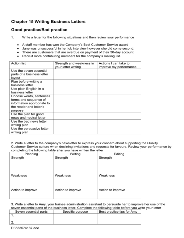 Chapter 18 Writing Business Letters