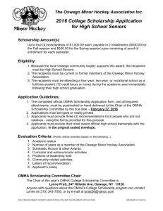 oswego minor hockey association scholarship application
