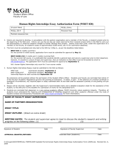 Human Rights Internships Essay Authorization
