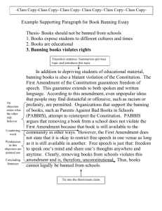 Example Supporting Paragraph for Book Banning Essay