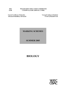 1. GCE Biology Mark Scheme (June 2005).