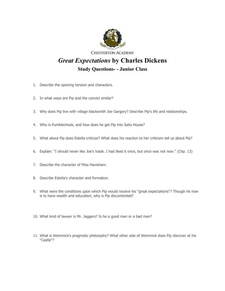 critical thinking questions on great expectations
