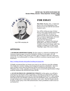 FDR Essay Guidelines