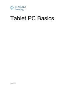 Tablet PC Basics