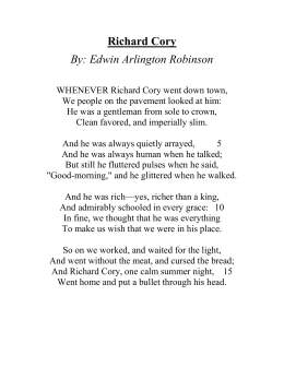 👍 Richard corey poem. Richard Cory Study Guide: Analysis. 2019-02-13