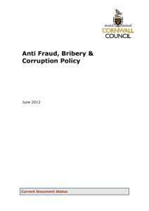Anti-Fraud, Bribery and Corruption Policy