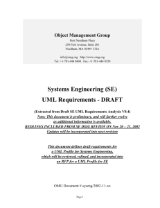 SE UML Requirements - Object Management Group