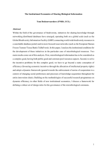 The Institutional Economics of Sharing Biological