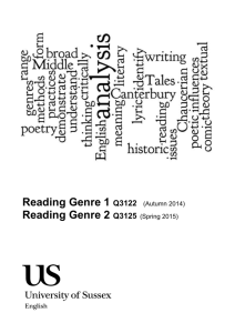 Reading Genre 1 Q3122 (Autumn 2014) Reading Genre 2 Q3125