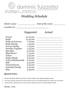 Wedding Schedule