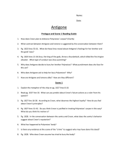 Name: Date: Antigone Prologue and Scene 1 Reading Guide How