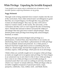 White Privilege essay