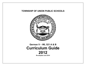 TOWNSHIP OF UNION PUBLIC SCHOOLS. German V