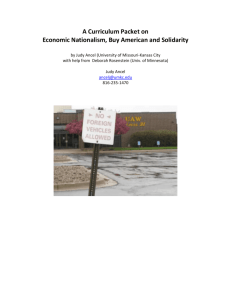 document Economic Nationalism, Buy American and Solidarity