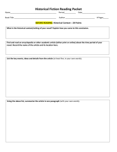 Historical Fiction Reading Packet