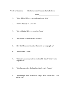 Early Hebrews study guide