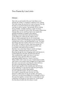Two Poems by Lisa Lewis