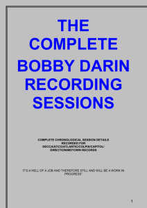 THE COMPLETE BOBBY DARIN RECORDING SESSIONS
