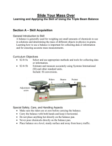 Using a Triple Beam Balance - Experimental Skill and Investigation