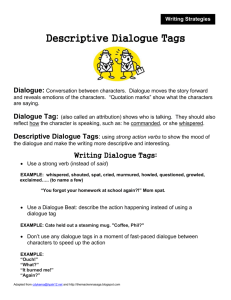 Descriptive Dialogue Tags