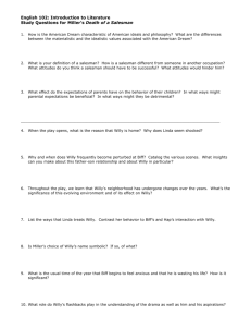 Study Guide Questions for Miller`s Death of a Salesman