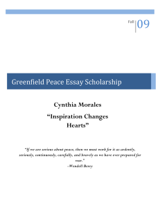 Greenfield Peace Essay Scholarship