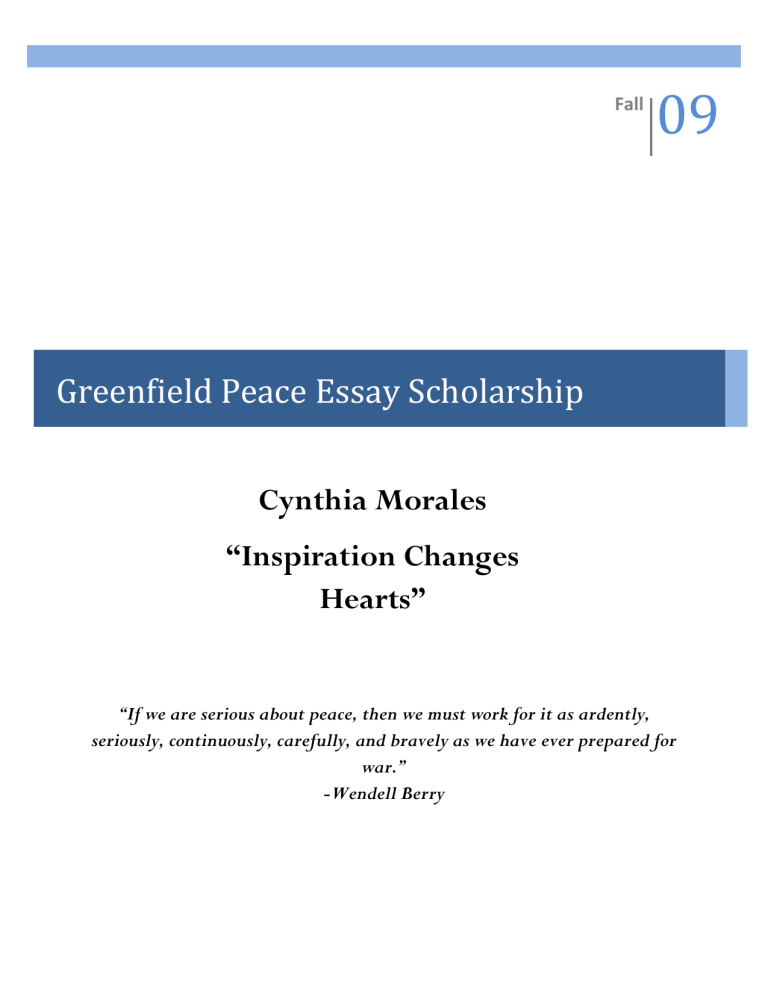 peace essay scholarship