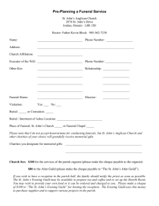 Funeral Service Pre-Planning form